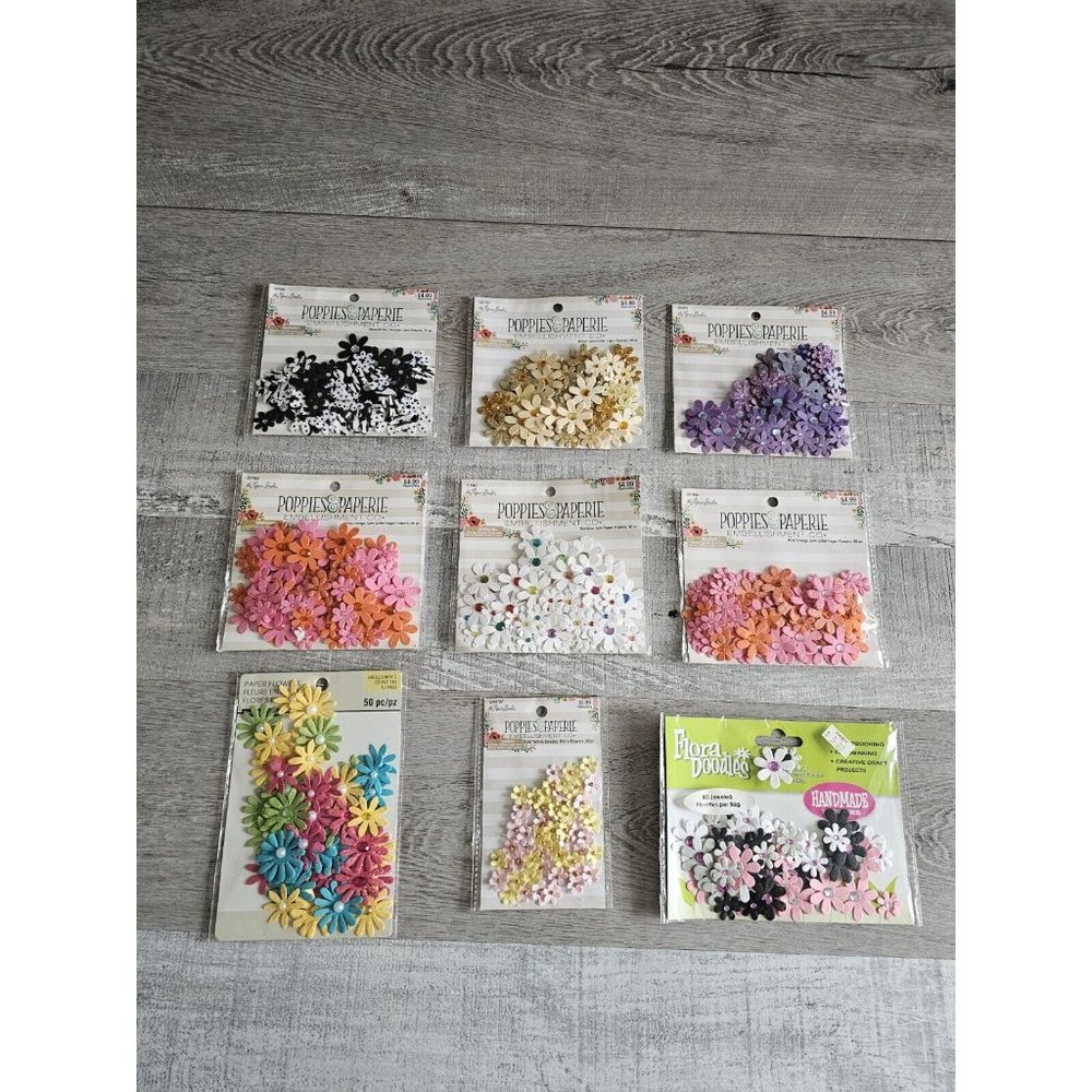 Scrapbooking Flowers LOT 3D Embellishments- Floral Spring RARE HTF #98